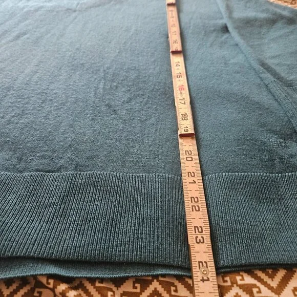 Banana Republic Women's V-Neck Sweater SZ Small 100% Merino Wool Green Preppy - Picture 14 of 14